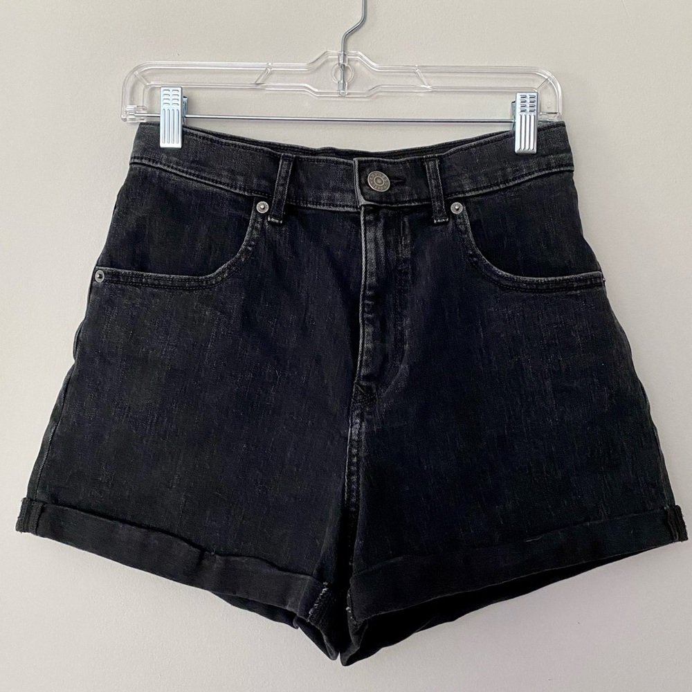 Express black super high rise mom shorts